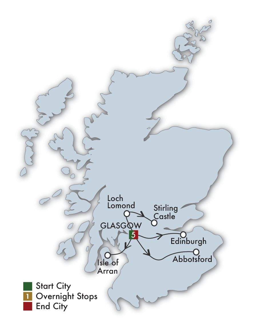 6 Day Scottish Daytripper Itinerary Map